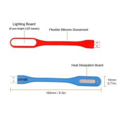 5V - 1,2W - LED - USB - mini leeslampje - flexibelKabels