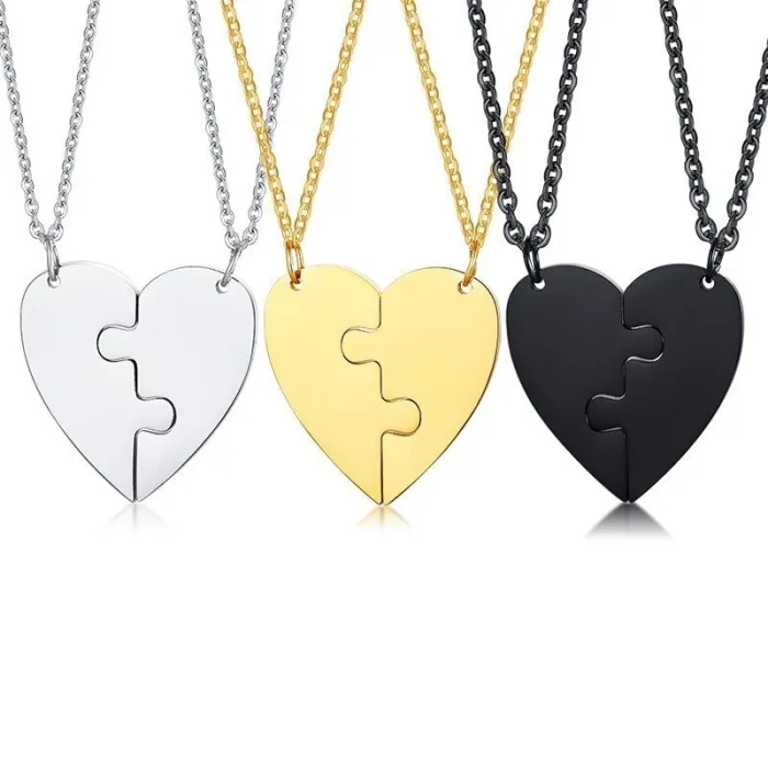 Hart hanger met ketting - custom made gegraveerde naam - 2 stuksHalskettingen