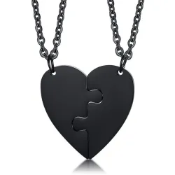 Hart hanger met ketting - custom made gegraveerde naam - 2 stuksHalskettingen