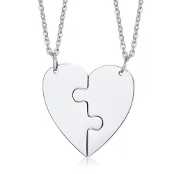 Hart hanger met ketting - custom made gegraveerde naam - 2 stuksHalskettingen