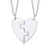 Hart hanger met ketting - custom made gegraveerde naam - 2 stuksHalskettingen