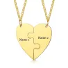 Hart hanger met ketting - custom made gegraveerde naam - 2 stuksHalskettingen
