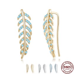 Crystal leaves earrings - 925 sterling silverEarrings