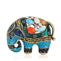 Thailand olifant met kristallen - brocheBroches