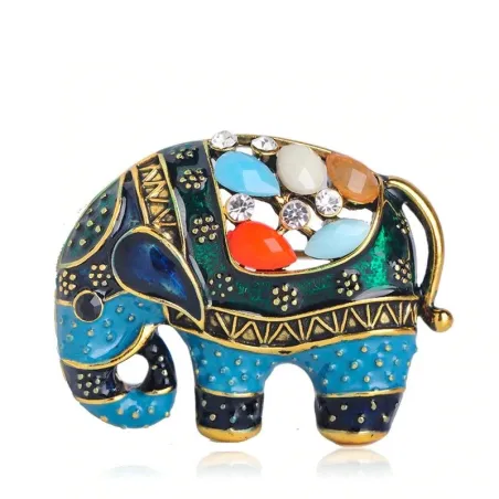 Thailand olifant met kristallen - brocheBroches