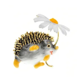Kleine egel met een bloem - brocheBroches