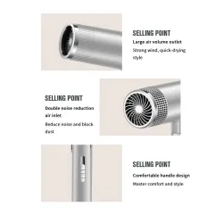 Professional hair dryer- ionic - grey - 220VHair