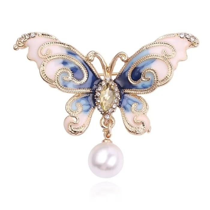 Kristallen broche - vlinder - hanger - bladerenBroches