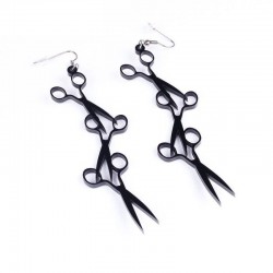 Triple black scissors - long earringsEarrings