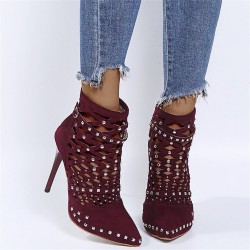 Suede studded pumps - high heels with a back zipperPumps