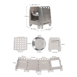 Outdoor / picnic / camping stove - foldable - with a tray - stainless steelSurvival tools