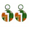 Round acrylic earrings - multicolour geometric designEarrings