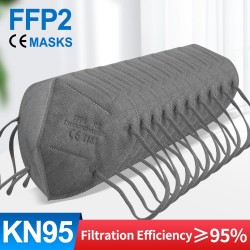 FFP2 - KN95 - protective face / mouth mask - 5-layer - reusable - grey - 10 - 100 piecesMouth masks