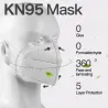 KN95 / FFP2 - beschermend mond- / gezichtsmasker - vijflaags - antibacterieel - herbruikbaar - 10 - 100 stuksMondmaskers