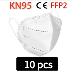 KN95 / FFP2 - beschermend mond- / gezichtsmasker - vijflaags - antibacterieel - herbruikbaar - 10 - 100 stuksMondmaskers