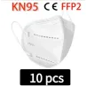 KN95 / FFP2 - beschermend mond- / gezichtsmasker - vijflaags - antibacterieel - herbruikbaar - 10 - 100 stuksMondmaskers
