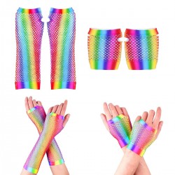 Colorful fishnet gloves - retro mermaid - fingerless - long / shortGloves