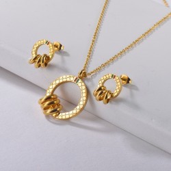 Enamel ring necklace - with mini ring decoration