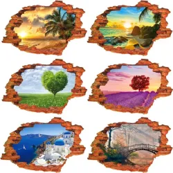 3D natuurlandschap - vinyl muurstickerMuurstickers