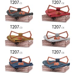 Manchetknopen - vlinderdas - zakdoek - nekband - vintage houten setStrikjes - stropdassen