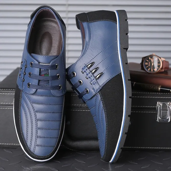 Casual leather shoes - breathable - with lacesShoes