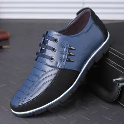 Casual leather shoes - breathable - with lacesShoes