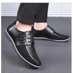 Casual leather shoes - breathable - with lacesShoes