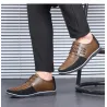 Casual leather shoes - breathable - with lacesShoes