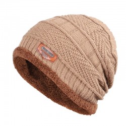 Knitted warm hat - with thick plush inside - unisexHats & Caps