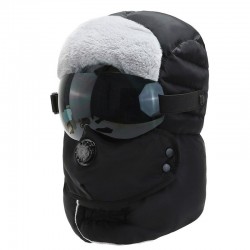 Warm winter hat - with goggles - ears / mouth protection / air valve - waterproof balaclavaMouth masks