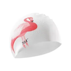 Badmuts met flamingo - oor- / langhaarbescherming - siliconenZwemmen