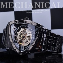 Automatic triangle watch - skeleton dial - waterproof - stainless steelWatches