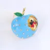 Blauw gebeten appel met kristallen - brocheBroches