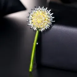 Groene paardebloembloem - brocheBroches