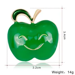 Apple with a smiling face - broochBrooches