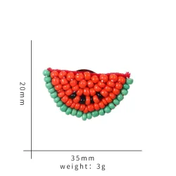 Beaded watermelon - acrylic broochBrooches