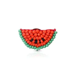 Watermeloen met kralen - acryl brocheBroches