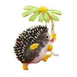 Egel met een bloem - brocheBroches