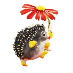 Egel met een bloem - brocheBroches