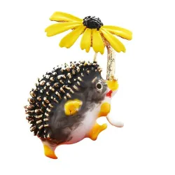 Egel met een bloem - brocheBroches