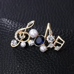 Kristallen muzieknoten - elegante brocheBroches
