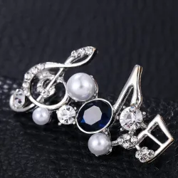Kristallen muzieknoten - elegante brocheBroches
