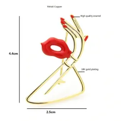 Sexy rode lippen met hand - brocheBroches