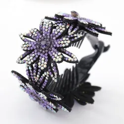 Bloemen haarclip - knot maker - klauw - met sprankelende strass steentjesHaarspelden