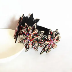 Bloemen haarclip - knot maker - klauw - met sprankelende strass steentjesHaarspelden