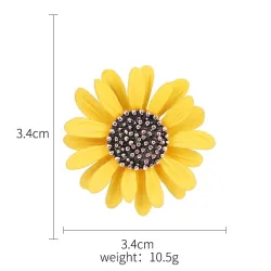 Zonnebloem - metalen brocheBroches
