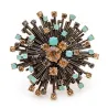 Vintage ronde bloem - broche met kristallenBroches