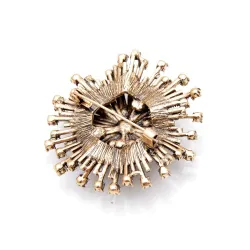 Vintage ronde bloem - broche met kristallenBroches