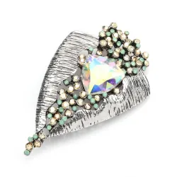Vintage geometrische broche - met kristallenBroches