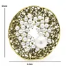 Vintage pearl flower - round broochBrooches